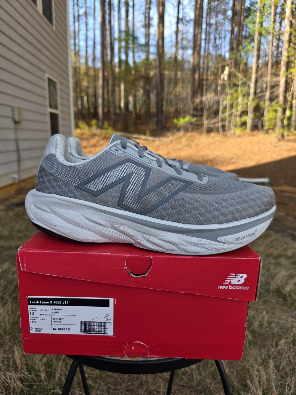 New Balance FF 1080 V14 M108014G Gray Running Shoe Men Sz 13 D With Box Worn 2x